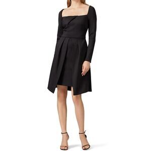 Black Halo Lovelei Dress Long Sleeve Knee Length Party Cocktail Black Size 6